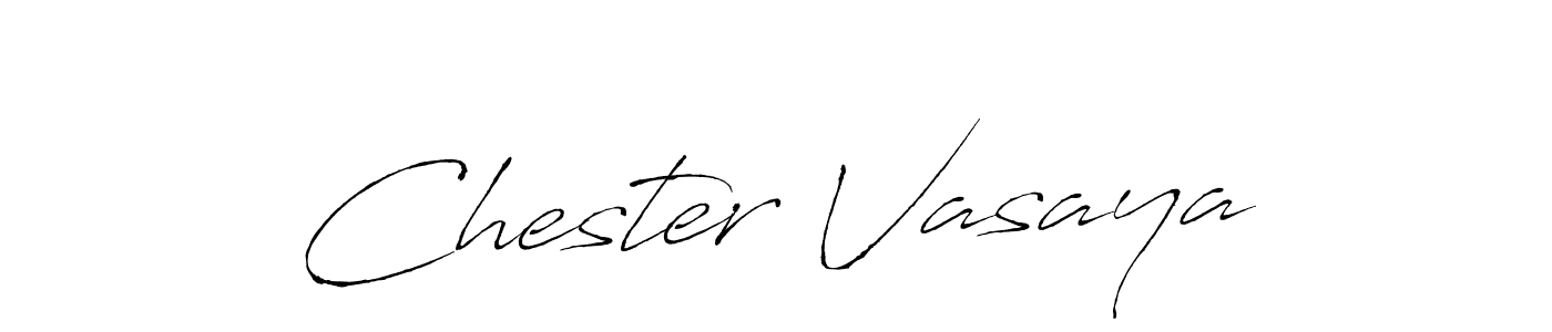 How to make Chester Vasaya name signature. Use Antro_Vectra style for creating short signs online. This is the latest handwritten sign. Chester Vasaya signature style 6 images and pictures png