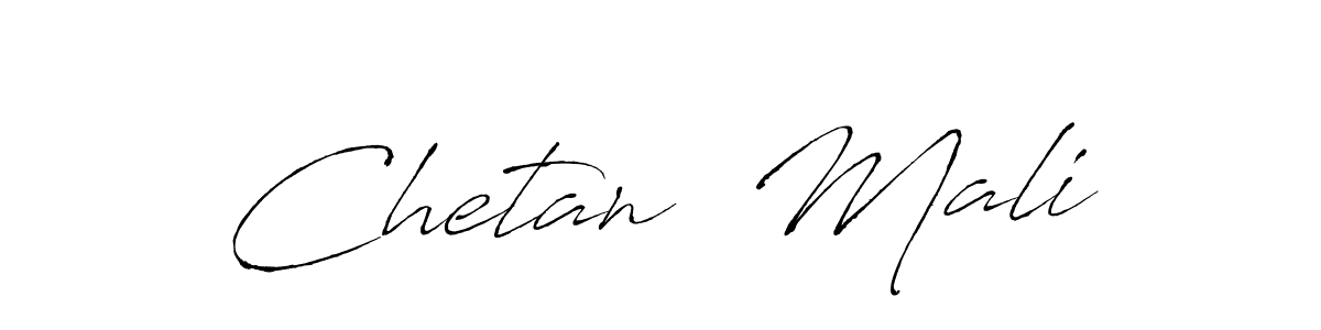 The best way (Antro_Vectra) to make a short signature is to pick only two or three words in your name. The name Chetan  Mali include a total of six letters. For converting this name. Chetan  Mali signature style 6 images and pictures png