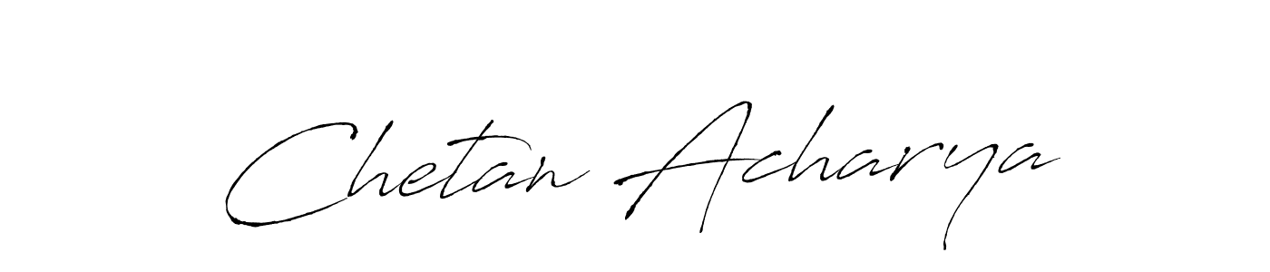 How to make Chetan Acharya name signature. Use Antro_Vectra style for creating short signs online. This is the latest handwritten sign. Chetan Acharya signature style 6 images and pictures png