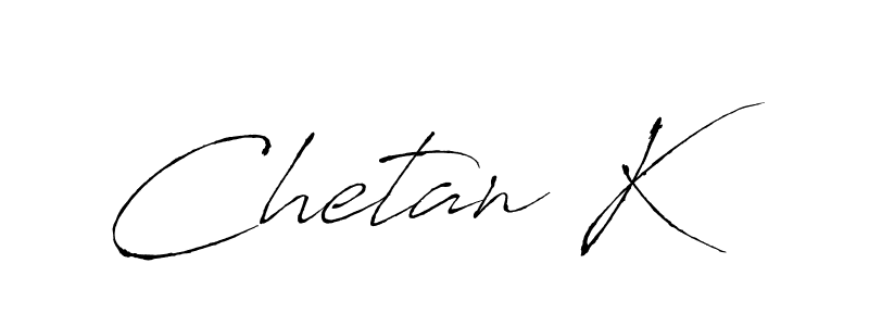 Antro_Vectra is a professional signature style that is perfect for those who want to add a touch of class to their signature. It is also a great choice for those who want to make their signature more unique. Get Chetan K name to fancy signature for free. Chetan K signature style 6 images and pictures png