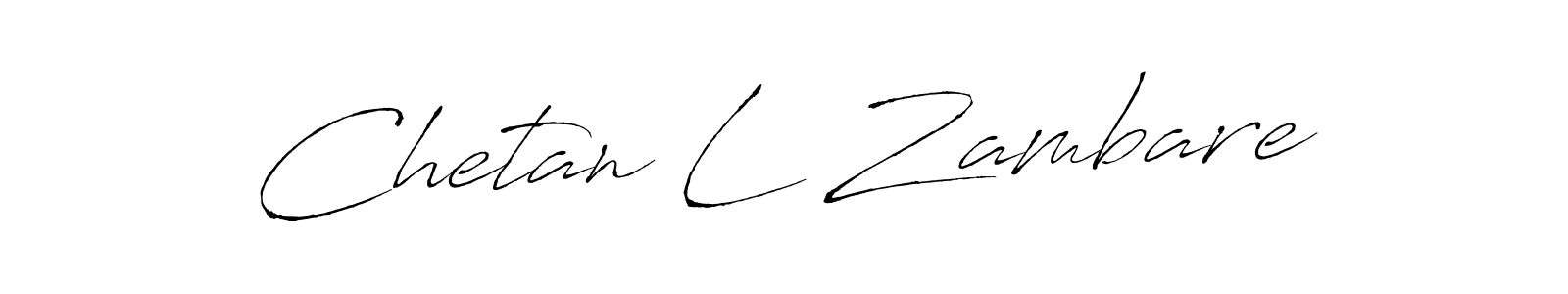 How to make Chetan L Zambare name signature. Use Antro_Vectra style for creating short signs online. This is the latest handwritten sign. Chetan L Zambare signature style 6 images and pictures png
