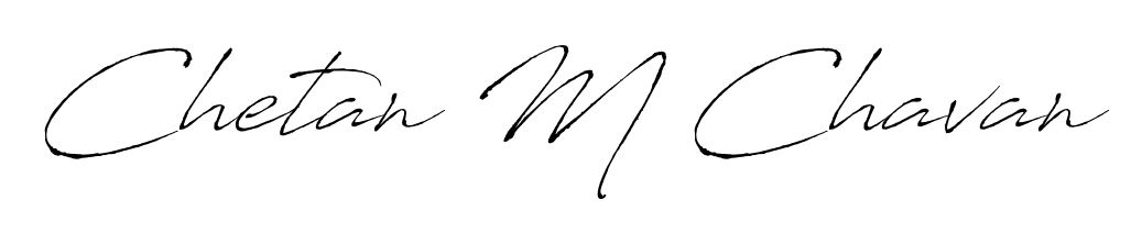 A modern signature idea for name Chetan M Chavan using Antro_Vectra font. Clean strokes and elegant curves make it stand out instantly. Chetan M Chavan signature style 6 images and pictures png