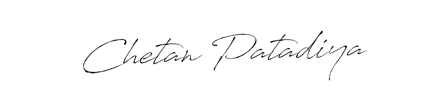 How to make Chetan Patadiya signature? Antro_Vectra is a professional autograph style. Create handwritten signature for Chetan Patadiya name. Chetan Patadiya signature style 6 images and pictures png