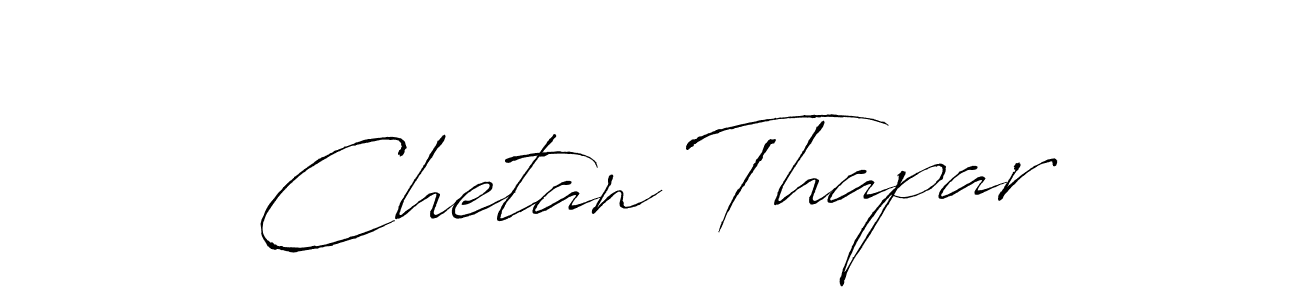 Design your own signature with our free online signature maker. With this signature software, you can create a handwritten (Antro_Vectra) signature for name Chetan Thapar. Chetan Thapar signature style 6 images and pictures png