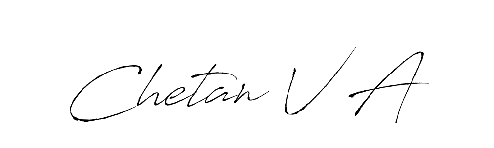 Chetan V A stylish signature style. Best Handwritten Sign (Antro_Vectra) for my name. Handwritten Signature Collection Ideas for my name Chetan V A. Chetan V A signature style 6 images and pictures png