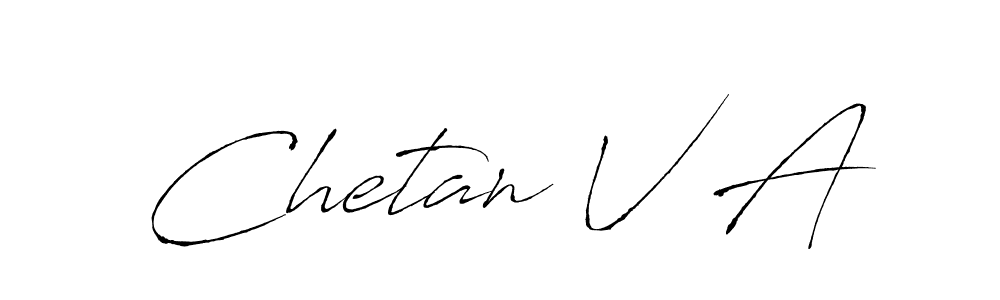 Chetan V A stylish signature style. Best Handwritten Sign (Antro_Vectra) for my name. Handwritten Signature Collection Ideas for my name Chetan V A. Chetan V A signature style 6 images and pictures png