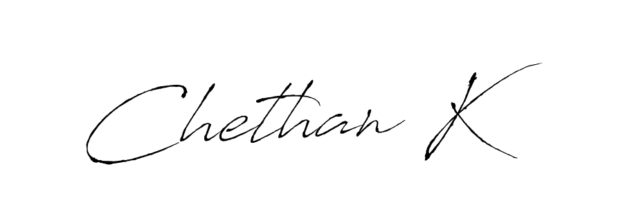 How to make Chethan K name signature. Use Antro_Vectra style for creating short signs online. This is the latest handwritten sign. Chethan K signature style 6 images and pictures png