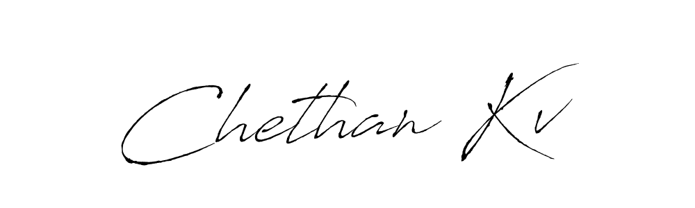 Make a beautiful signature design for name Chethan Kv. With this signature (Antro_Vectra) style, you can create a handwritten signature for free. Chethan Kv signature style 6 images and pictures png