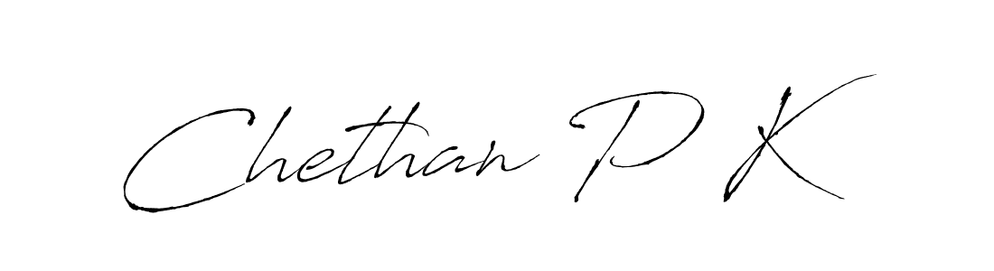 The best way (Antro_Vectra) to make a short signature is to pick only two or three words in your name. The name Chethan P K include a total of six letters. For converting this name. Chethan P K signature style 6 images and pictures png