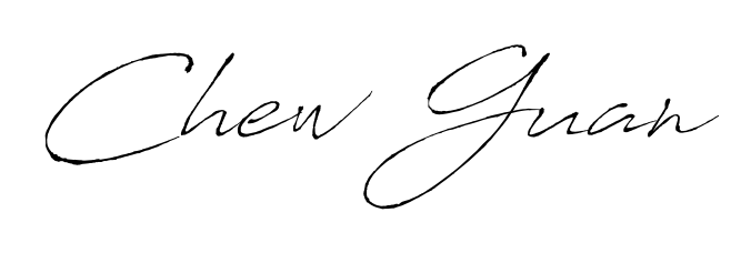 A classic penmanship look for Chew Guan. The Antro_Vectra font brings timeless elegance and confidence to every signed document. Chew Guan signature style 6 images and pictures png