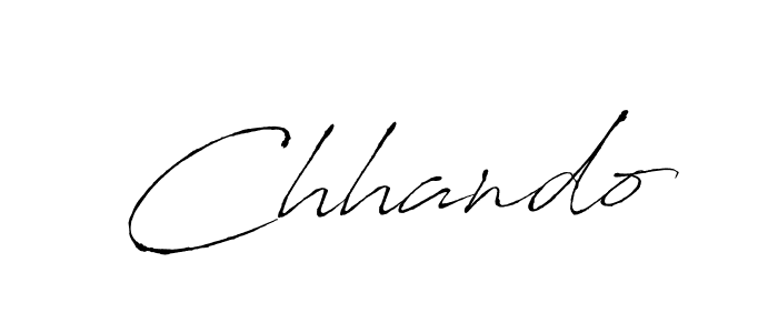 Design your own signature with our free online signature maker. With this signature software, you can create a handwritten (Antro_Vectra) signature for name Chhando. Chhando signature style 6 images and pictures png