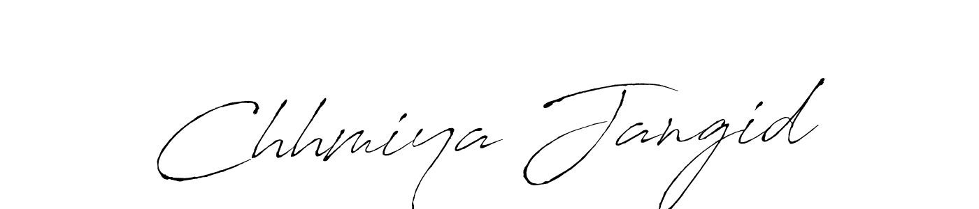 You should practise on your own different ways (Antro_Vectra) to write your name (Chhmiya Jangid) in signature. don't let someone else do it for you. Chhmiya Jangid signature style 6 images and pictures png