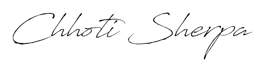 Designed for modern professionals: Chhoti Sherpa name signature crafted with Antro_Vectra script. Ready for digital PDF workflows. Chhoti Sherpa signature style 6 images and pictures png