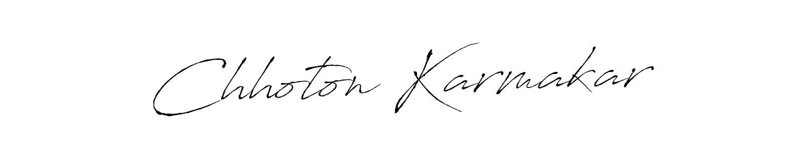 You should practise on your own different ways (Antro_Vectra) to write your name (Chhoton Karmakar) in signature. don't let someone else do it for you. Chhoton Karmakar signature style 6 images and pictures png