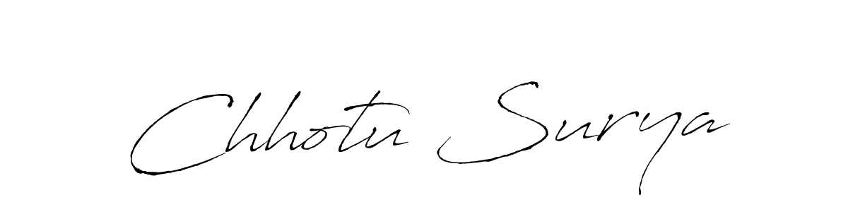 Create a beautiful signature design for name Chhotu Surya. With this signature (Antro_Vectra) fonts, you can make a handwritten signature for free. Chhotu Surya signature style 6 images and pictures png