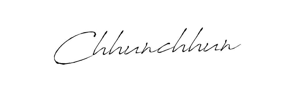 You should practise on your own different ways (Antro_Vectra) to write your name (Chhunchhun) in signature. don't let someone else do it for you. Chhunchhun signature style 6 images and pictures png
