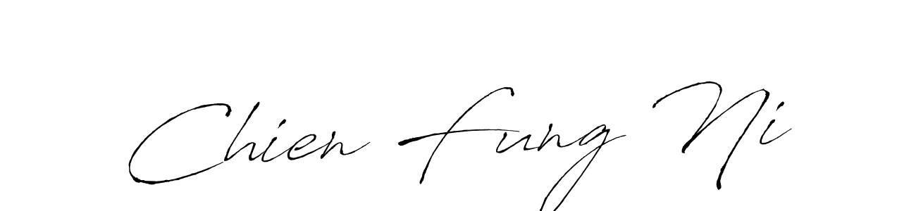 The best way (Antro_Vectra) to make a short signature is to pick only two or three words in your name. The name Chien Fung Ni include a total of six letters. For converting this name. Chien Fung Ni signature style 6 images and pictures png