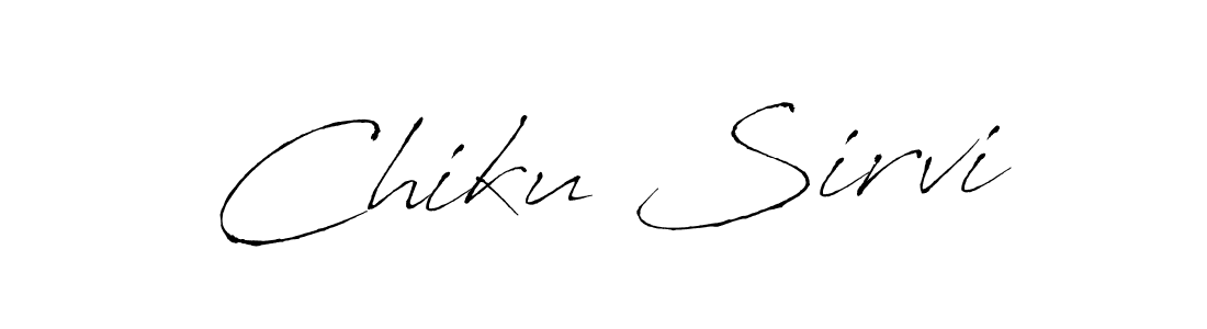 The best way (Antro_Vectra) to make a short signature is to pick only two or three words in your name. The name Chiku Sirvi include a total of six letters. For converting this name. Chiku Sirvi signature style 6 images and pictures png
