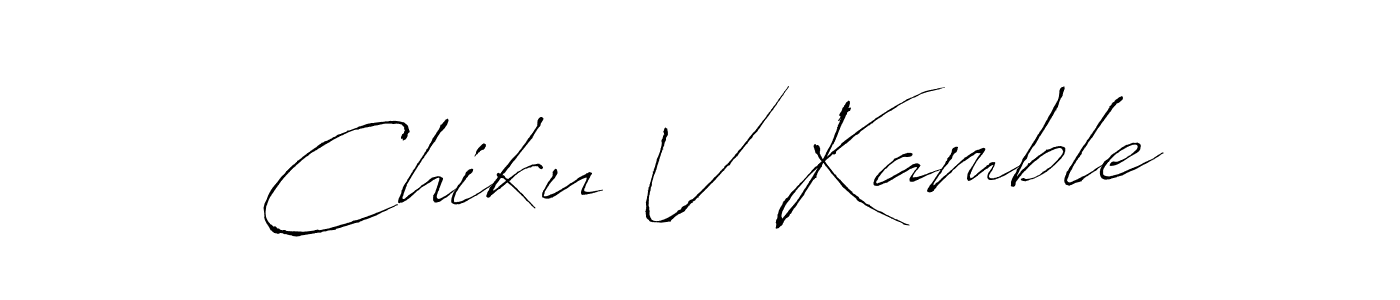 How to make Chiku V Kamble signature? Antro_Vectra is a professional autograph style. Create handwritten signature for Chiku V Kamble name. Chiku V Kamble signature style 6 images and pictures png