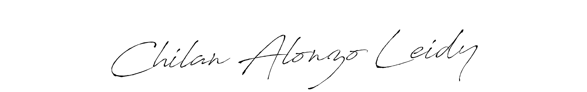The best way (Antro_Vectra) to make a short signature is to pick only two or three words in your name. The name Chilan Alonzo Leidy include a total of six letters. For converting this name. Chilan Alonzo Leidy signature style 6 images and pictures png