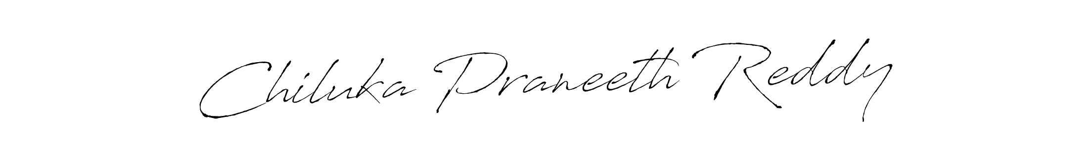 Create a beautiful signature design for name Chiluka Praneeth Reddy. With this signature (Antro_Vectra) fonts, you can make a handwritten signature for free. Chiluka Praneeth Reddy signature style 6 images and pictures png