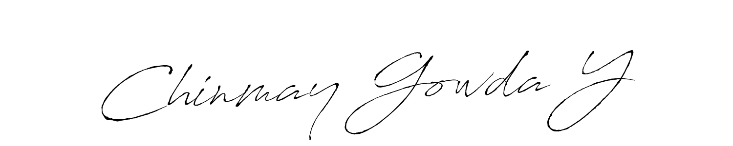 The best way (Antro_Vectra) to make a short signature is to pick only two or three words in your name. The name Chinmay Gowda Y include a total of six letters. For converting this name. Chinmay Gowda Y signature style 6 images and pictures png