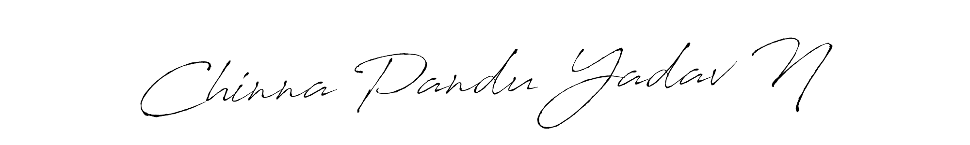 How to make Chinna Pandu Yadav N name signature. Use Antro_Vectra style for creating short signs online. This is the latest handwritten sign. Chinna Pandu Yadav N signature style 6 images and pictures png