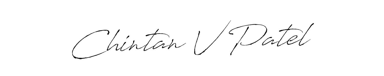 The best way (Antro_Vectra) to make a short signature is to pick only two or three words in your name. The name Chintan V Patel include a total of six letters. For converting this name. Chintan V Patel signature style 6 images and pictures png