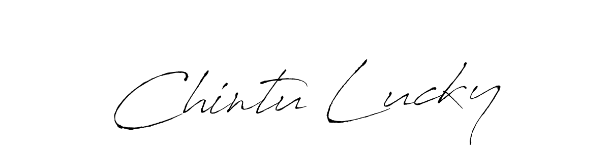 The best way (Antro_Vectra) to make a short signature is to pick only two or three words in your name. The name Chintu Lucky include a total of six letters. For converting this name. Chintu Lucky signature style 6 images and pictures png