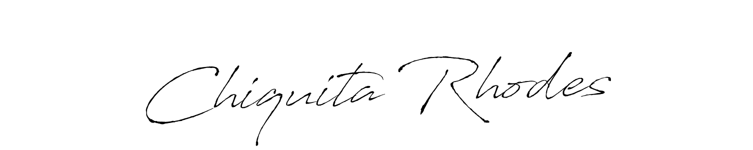 Make a beautiful signature design for name Chiquita Rhodes. With this signature (Antro_Vectra) style, you can create a handwritten signature for free. Chiquita Rhodes signature style 6 images and pictures png