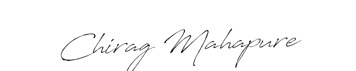 You should practise on your own different ways (Antro_Vectra) to write your name (Chirag Mahapure) in signature. don't let someone else do it for you. Chirag Mahapure signature style 6 images and pictures png