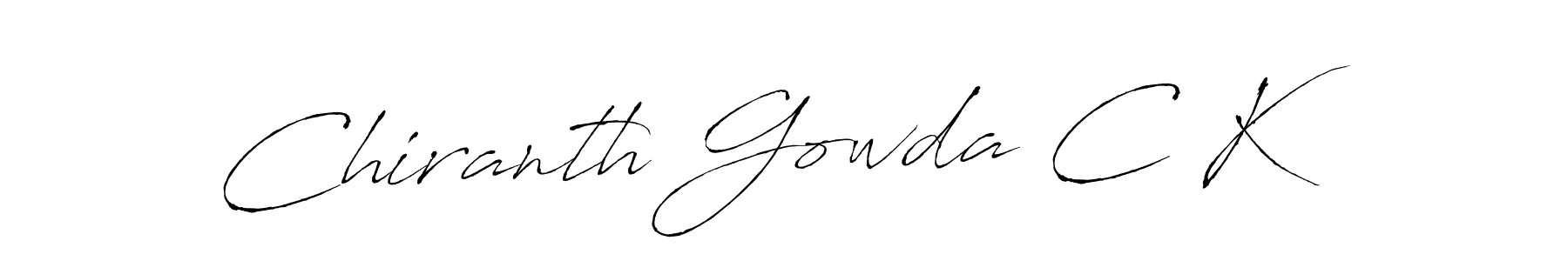 Create a beautiful signature design for name Chiranth Gowda C K. With this signature (Antro_Vectra) fonts, you can make a handwritten signature for free. Chiranth Gowda C K signature style 6 images and pictures png