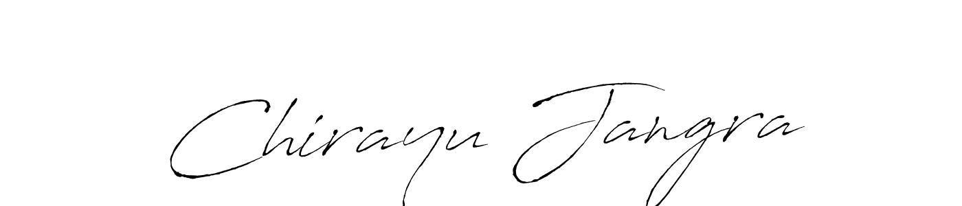 How to make Chirayu Jangra name signature. Use Antro_Vectra style for creating short signs online. This is the latest handwritten sign. Chirayu Jangra signature style 6 images and pictures png