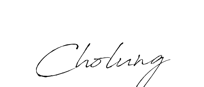 How to make Cholung signature? Antro_Vectra is a professional autograph style. Create handwritten signature for Cholung name. Cholung signature style 6 images and pictures png