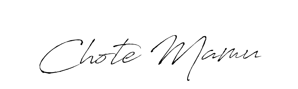 Make a beautiful signature design for name Chote Mamu. With this signature (Antro_Vectra) style, you can create a handwritten signature for free. Chote Mamu signature style 6 images and pictures png