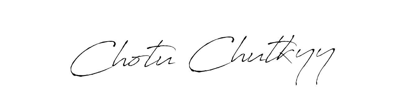 How to make Chotu Chutkyy name signature. Use Antro_Vectra style for creating short signs online. This is the latest handwritten sign. Chotu Chutkyy signature style 6 images and pictures png