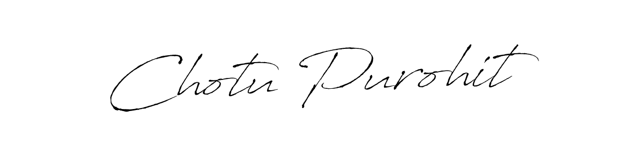 How to make Chotu Purohit name signature. Use Antro_Vectra style for creating short signs online. This is the latest handwritten sign. Chotu Purohit signature style 6 images and pictures png