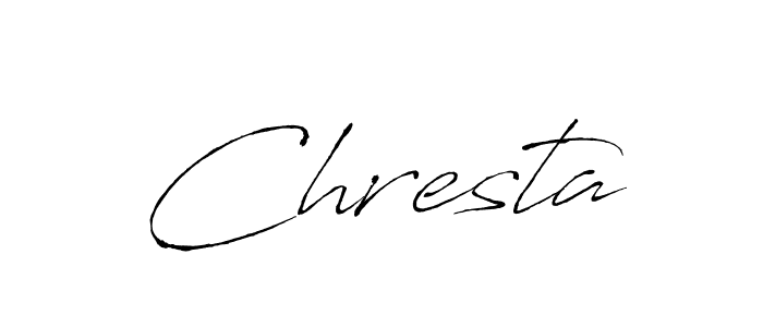 Design your own signature with our free online signature maker. With this signature software, you can create a handwritten (Antro_Vectra) signature for name Chresta. Chresta signature style 6 images and pictures png