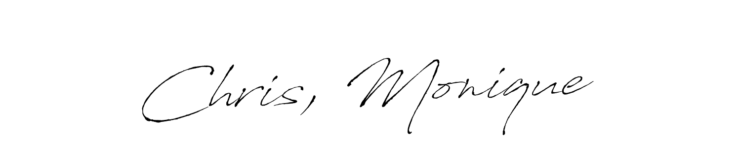 How to Draw Chris, Monique  signature style? Antro_Vectra is a latest design signature styles for name Chris, Monique . Chris, Monique  signature style 6 images and pictures png