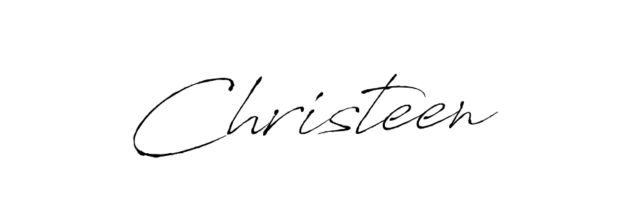 Use a signature maker to create a handwritten signature online. With this signature software, you can design (Antro_Vectra) your own signature for name Christeen. Christeen signature style 6 images and pictures png