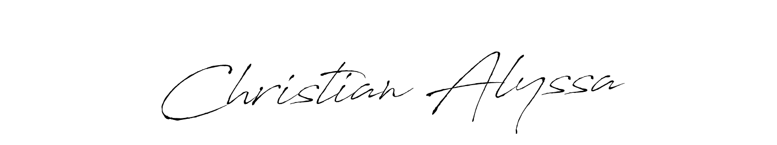 Design your own signature with our free online signature maker. With this signature software, you can create a handwritten (Antro_Vectra) signature for name Christian Alyssa. Christian Alyssa signature style 6 images and pictures png