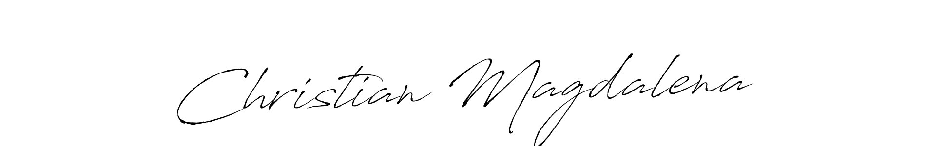 The best way (Antro_Vectra) to make a short signature is to pick only two or three words in your name. The name Christian Magdalena include a total of six letters. For converting this name. Christian Magdalena signature style 6 images and pictures png