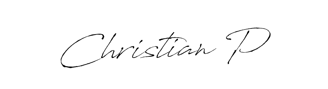 Christian P stylish signature style. Best Handwritten Sign (Antro_Vectra) for my name. Handwritten Signature Collection Ideas for my name Christian P. Christian P signature style 6 images and pictures png