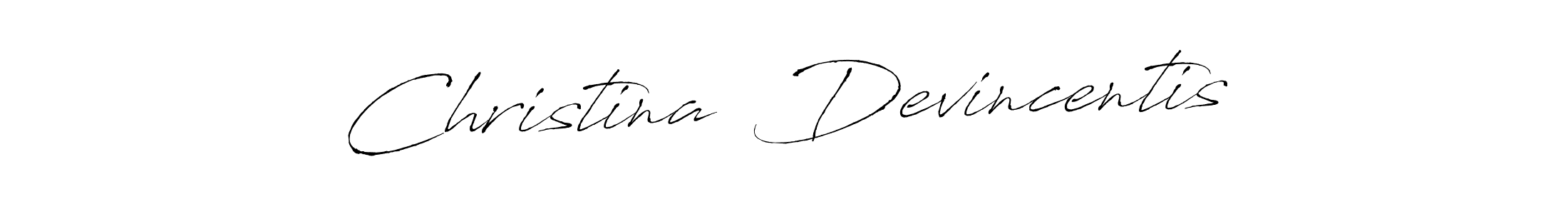 The best way (Antro_Vectra) to make a short signature is to pick only two or three words in your name. The name Christina  Devincentis include a total of six letters. For converting this name. Christina  Devincentis signature style 6 images and pictures png