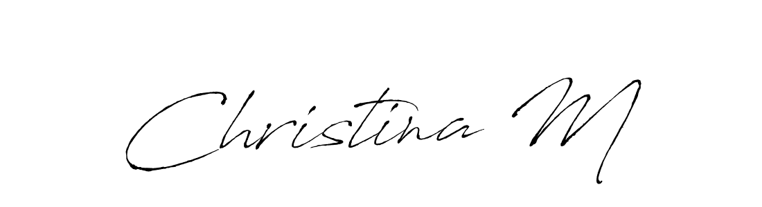 Make a beautiful signature design for name Christina M. With this signature (Antro_Vectra) style, you can create a handwritten signature for free. Christina M signature style 6 images and pictures png