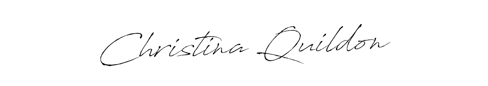 Make a beautiful signature design for name Christina Quildon. With this signature (Antro_Vectra) style, you can create a handwritten signature for free. Christina Quildon signature style 6 images and pictures png