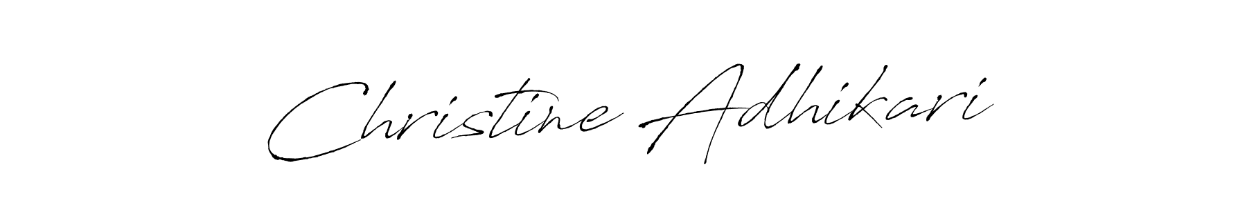 How to make Christine Adhikari name signature. Use Antro_Vectra style for creating short signs online. This is the latest handwritten sign. Christine Adhikari signature style 6 images and pictures png