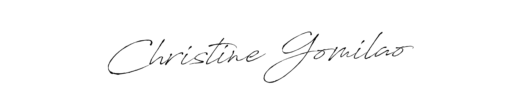 Antro_Vectra is a professional signature style that is perfect for those who want to add a touch of class to their signature. It is also a great choice for those who want to make their signature more unique. Get Christine Gomilao name to fancy signature for free. Christine Gomilao signature style 6 images and pictures png