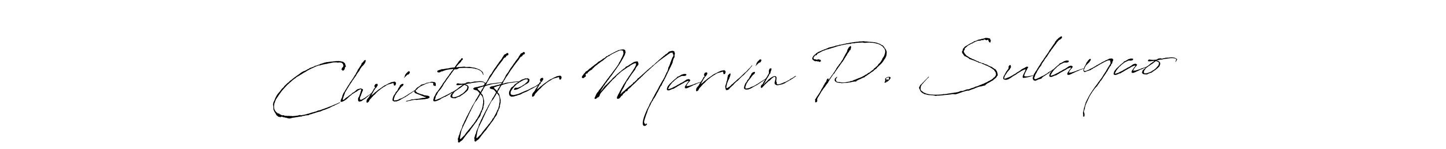 Create a beautiful signature design for name Christoffer Marvin P. Sulayao. With this signature (Antro_Vectra) fonts, you can make a handwritten signature for free. Christoffer Marvin P. Sulayao signature style 6 images and pictures png