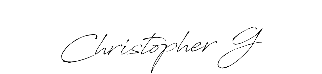 The best way (Antro_Vectra) to make a short signature is to pick only two or three words in your name. The name Christopher G include a total of six letters. For converting this name. Christopher G signature style 6 images and pictures png